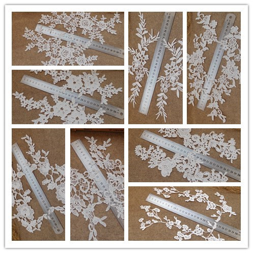 White water-soluble embroidery three-dimensional hollowed-out pattern stickers, diy handmade clothing, wedding gowns, evening gowns, headwear decals and accessories