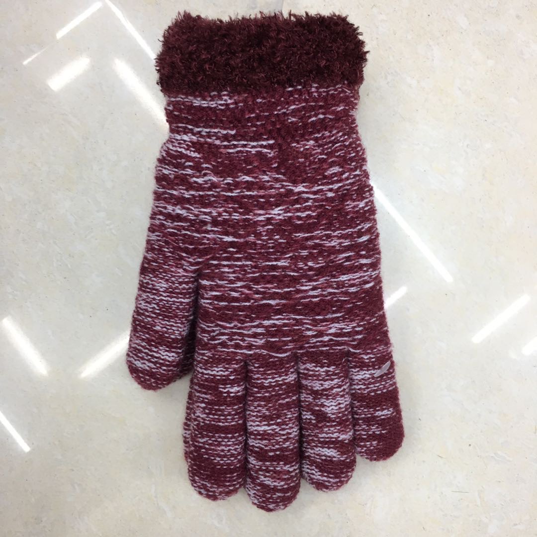 魔术混色手套户外运动冬季保暖针织毛线手套