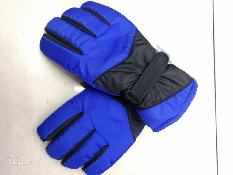 经典时尚爆款蓝色保暖手套男冬季加厚防水防风棉手套女士韩版户外骑车骑行滑雪手套