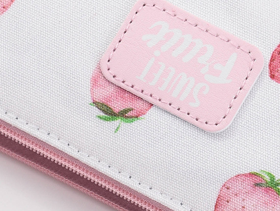 Canvas Wear-Resistant Pen Bag Fresh Fruit Series Fruit Silent Boat Pen Bag Female Ins Japanese Primary School Students details Picture