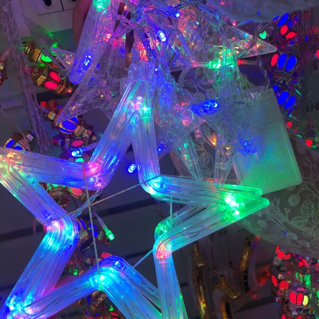五彩灯五角星圣诞门帘灯圣诞树灯具装饰