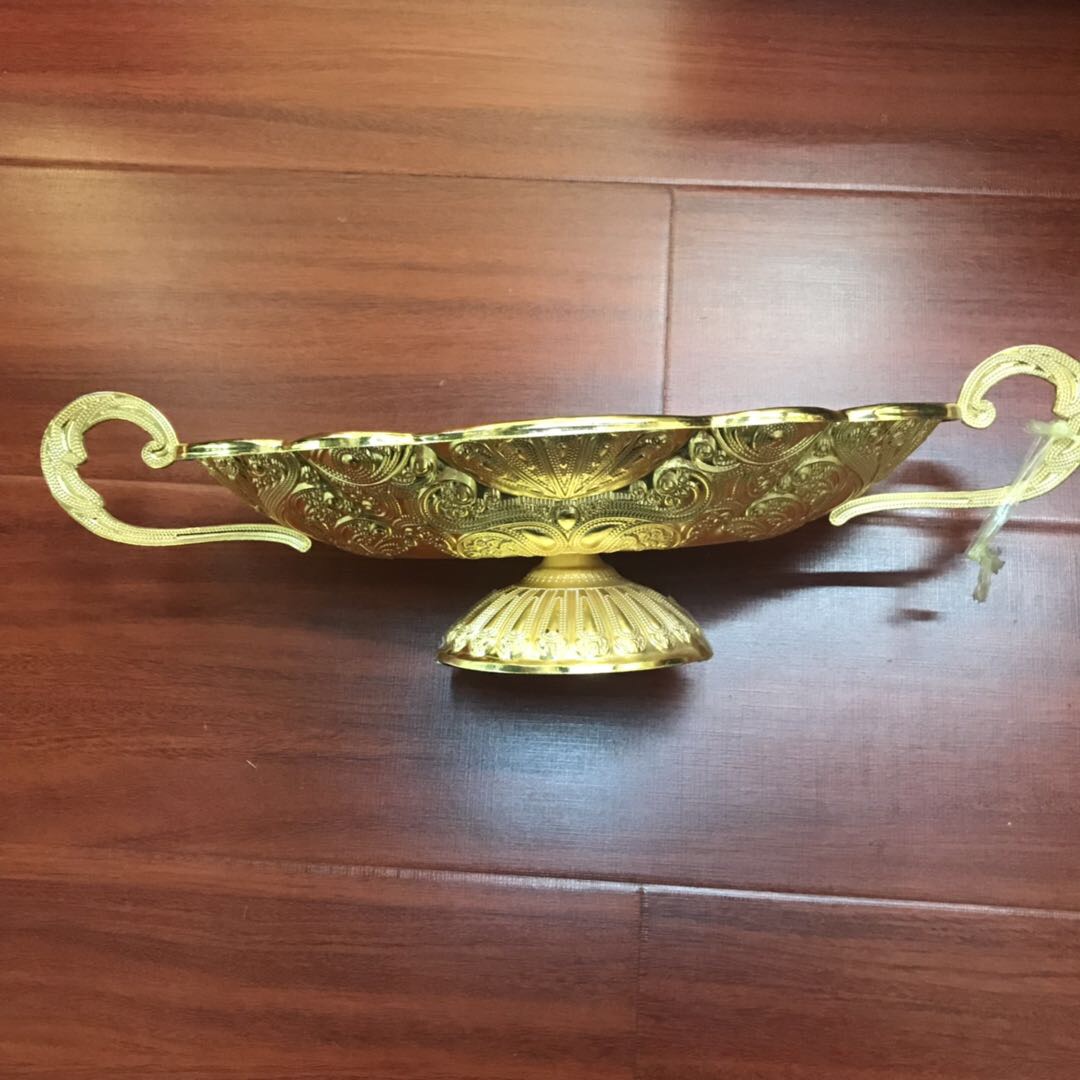 Acrylic Fruit Tray Tall Lotus Tribute Fruit Tray For Buddha Supplies Tray Home Base Plastic Candy Tray Gold Leaf Specification drawing