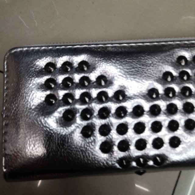 Silver bag girls' wallet with heart pattern wallet details Picture