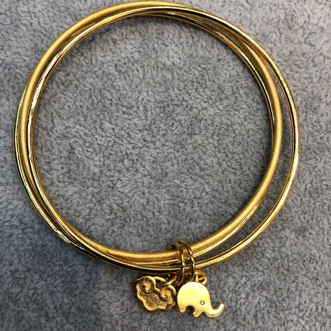 Elephant Xiangyun Bracelet Brass Gold Plated Three Iii Female Jewelry Specification drawing