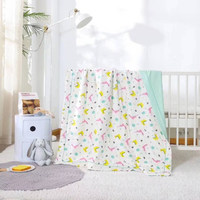 竹纤维双层纱婴儿空调被纯棉儿童夏凉被全棉夏被宝宝被子薄款夏季