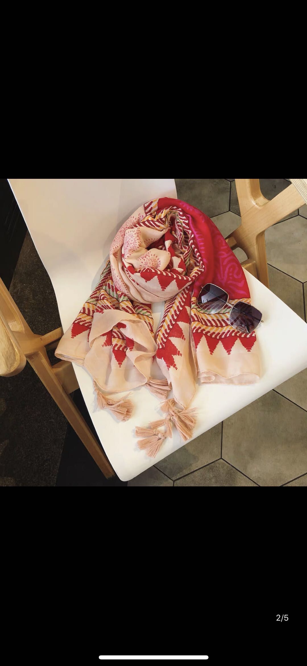 Ethnic style geometric scarf