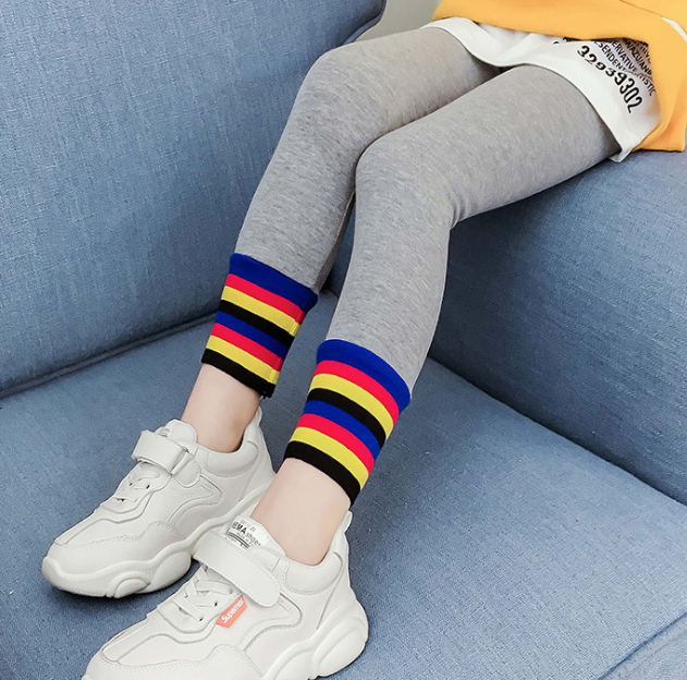 Girls' leggings with fleece on top, stylish spring thin fleece children's spring collection 2020 new spring and autumn thin pants