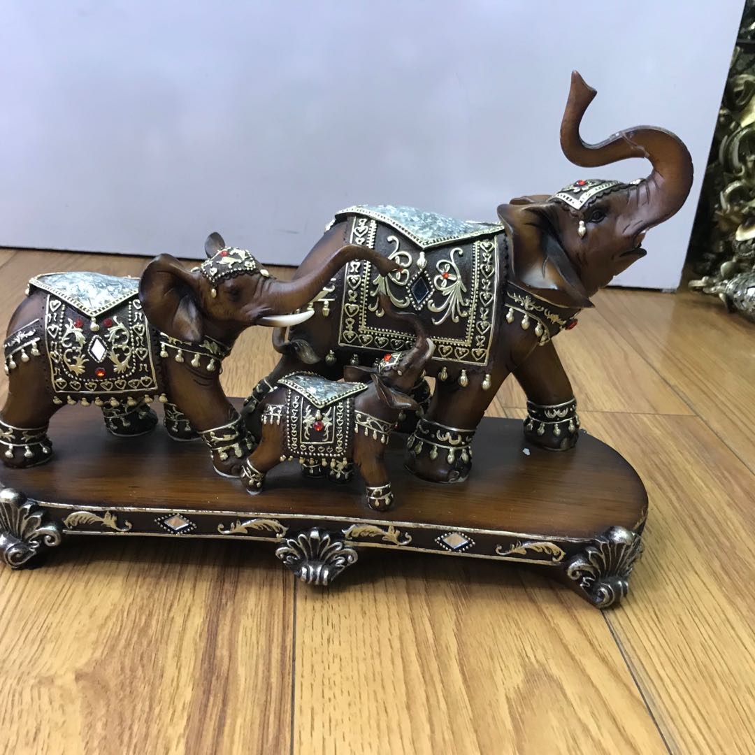 树脂大象群象家居摄影摆件异域风情