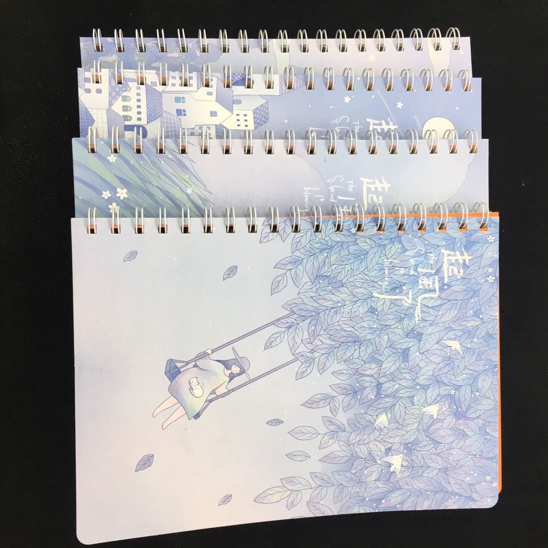 ZXQ-19172起风了B5线圈本小清新侧翻螺旋卡通可爱笔记本