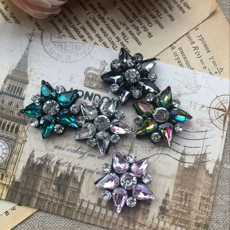 手缝服装水钻钉珠服装星星布贴DIY鞋包T恤毛衣饰品胸针材料补丁