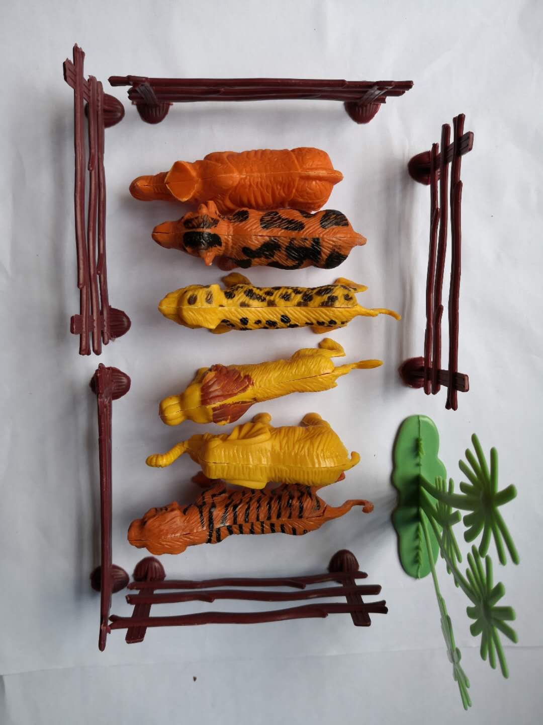 塑料pvc仿真动物儿童豹子牛玩具圈养树林围栏大象细节图