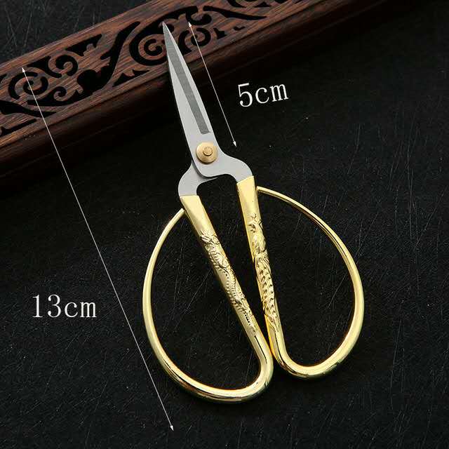 Guangdong Jinda Dragon and Phoenix Alloy Special Nail Scissors, Wedding dragon and Phoenix Scissors, start-up and opening ribbon-cutting scissors Specification image