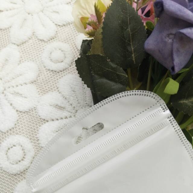 Semi-transparent pearlescent bag, yin-yang self-sealing bag, white zipper phone case packaging bag, custom printing details Picture