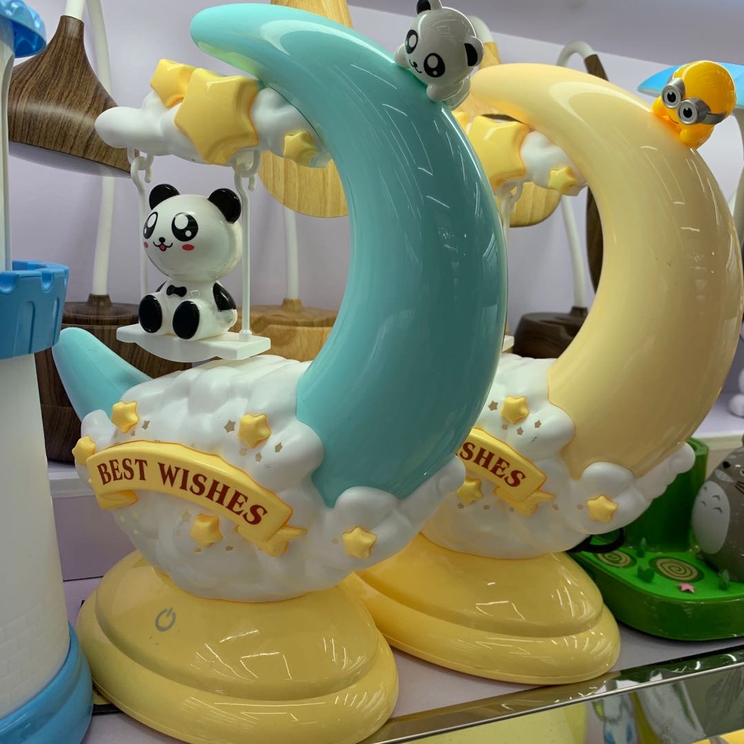 充电卧室床头氛围灯创意硅胶遥控拍拍小夜灯月亮