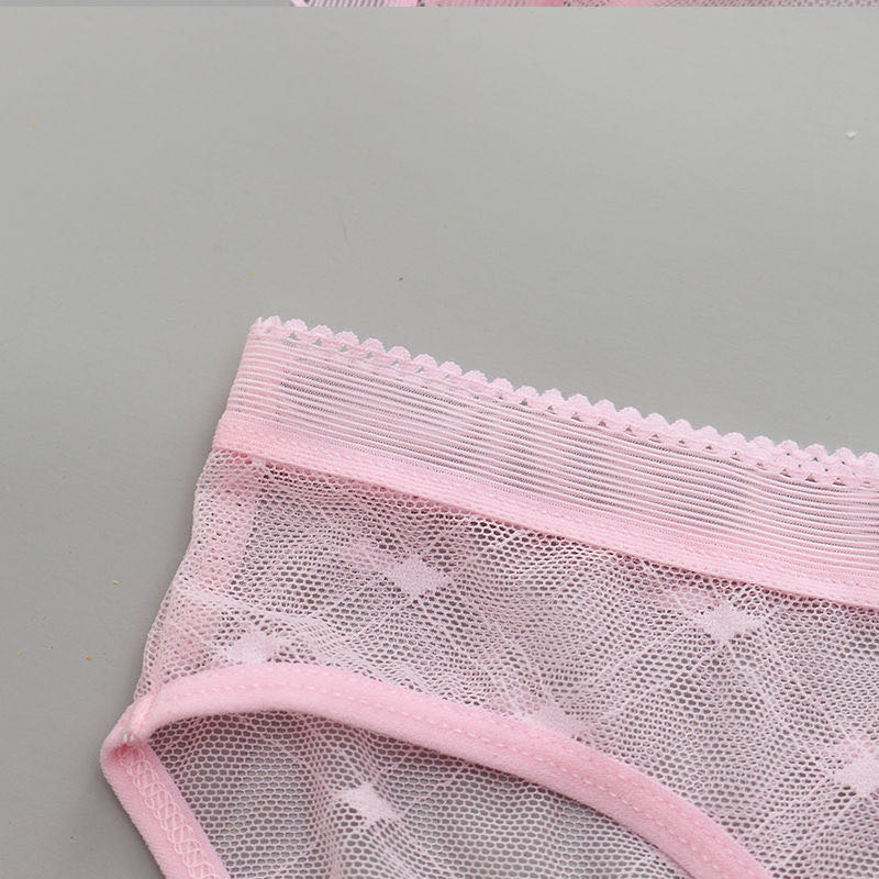 Women's Underwear Lace Transparent Low Waist Breathable Pure Cotton Crotch Large Size Women's Triangle Pants details Picture