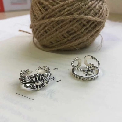 Fashionable and simple flower series sterling silver rings and rings high-end web celebrity personalized ornaments silver pedicle silver ornaments thumbnail