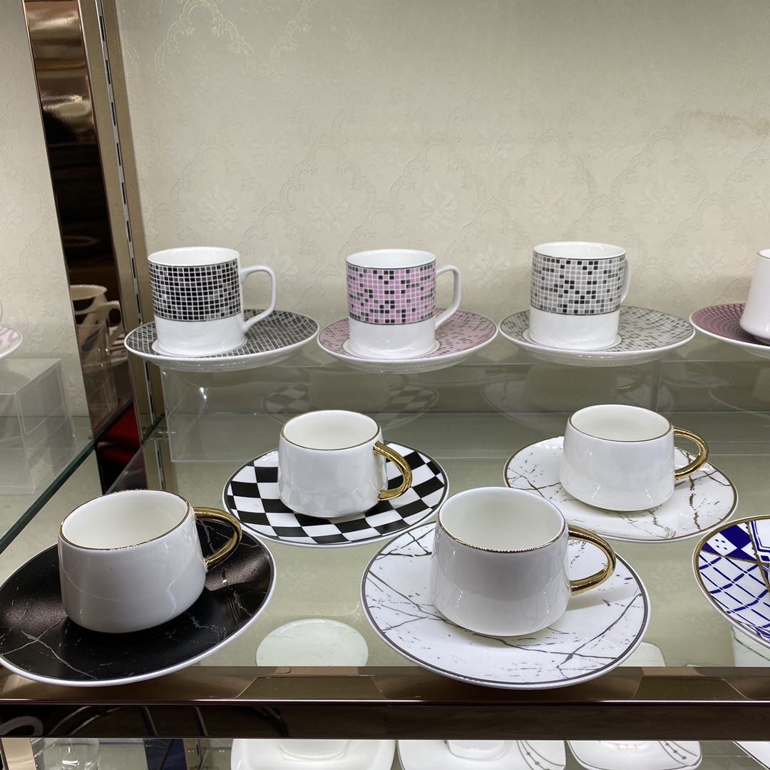 咖啡杯碟 陶瓷纯白欧式骨瓷咖啡杯套装创意咖啡杯咖啡馆定制