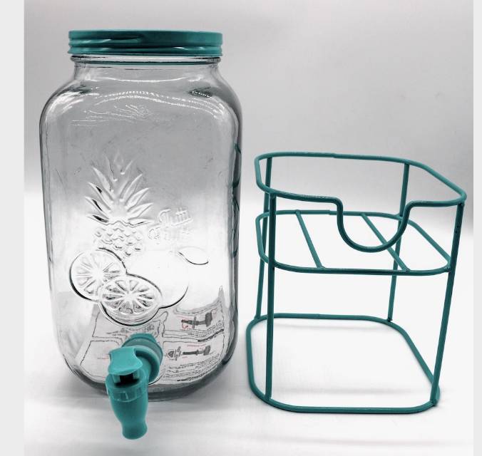 Juice dispenser with glass cover faucet details Picture