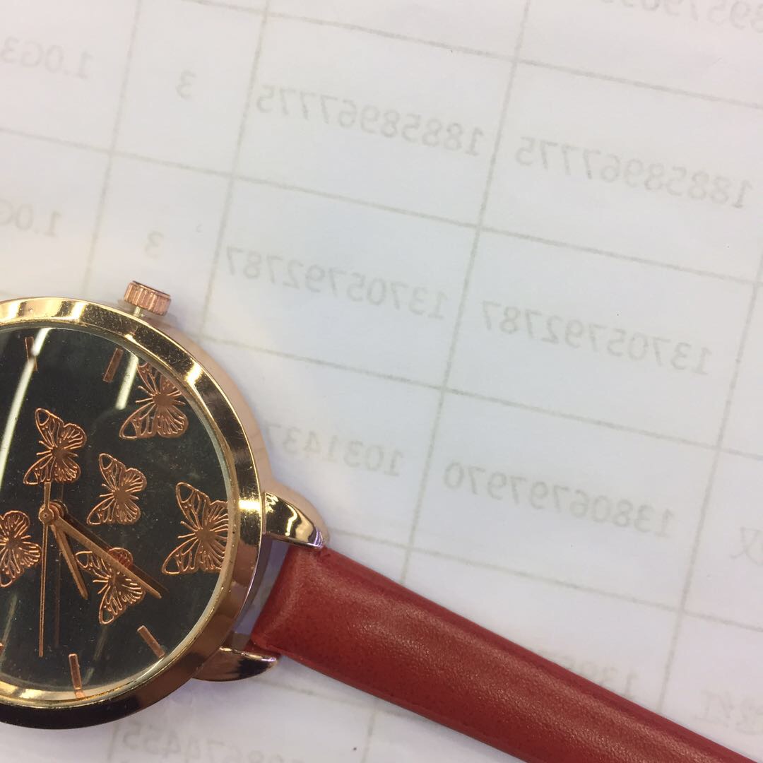 Fashionable Korean-style trendy waterproof diamond-encrusted women's watch with leather strap, women's student watch, simple and elegant women's small quartz watch Specification image