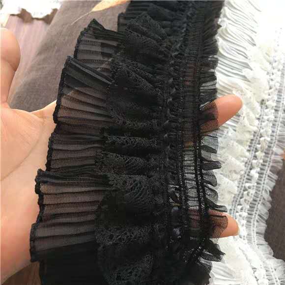 Widened Lace Lace Fabric Black Dress Accessories Hem Skirt Trim Hollow White Gauze Embroidery Flower 15 Specification drawing
