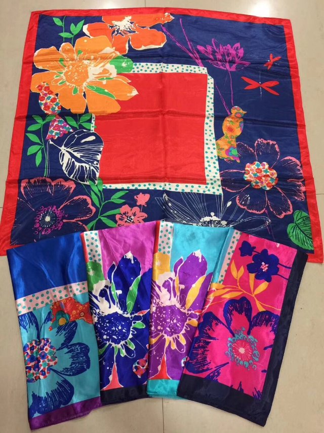 Big Flower Fashion Thin Soft Georgette Silk Scarf Pure Color Day Scarf New Scarf Ladies All Scarf Women