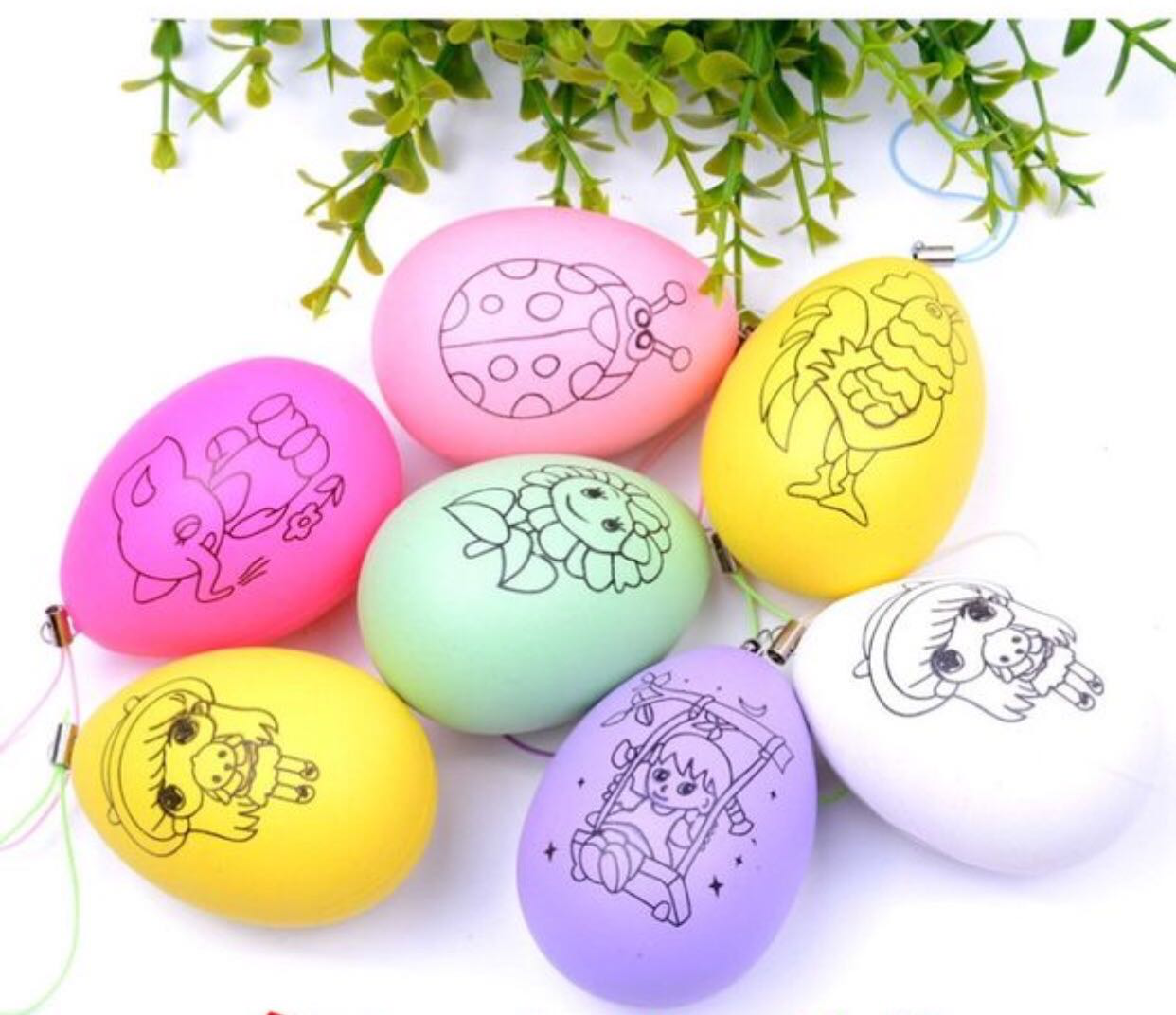 填色蛋复活蛋道具复活节彩蛋颜料涂鸦填色图