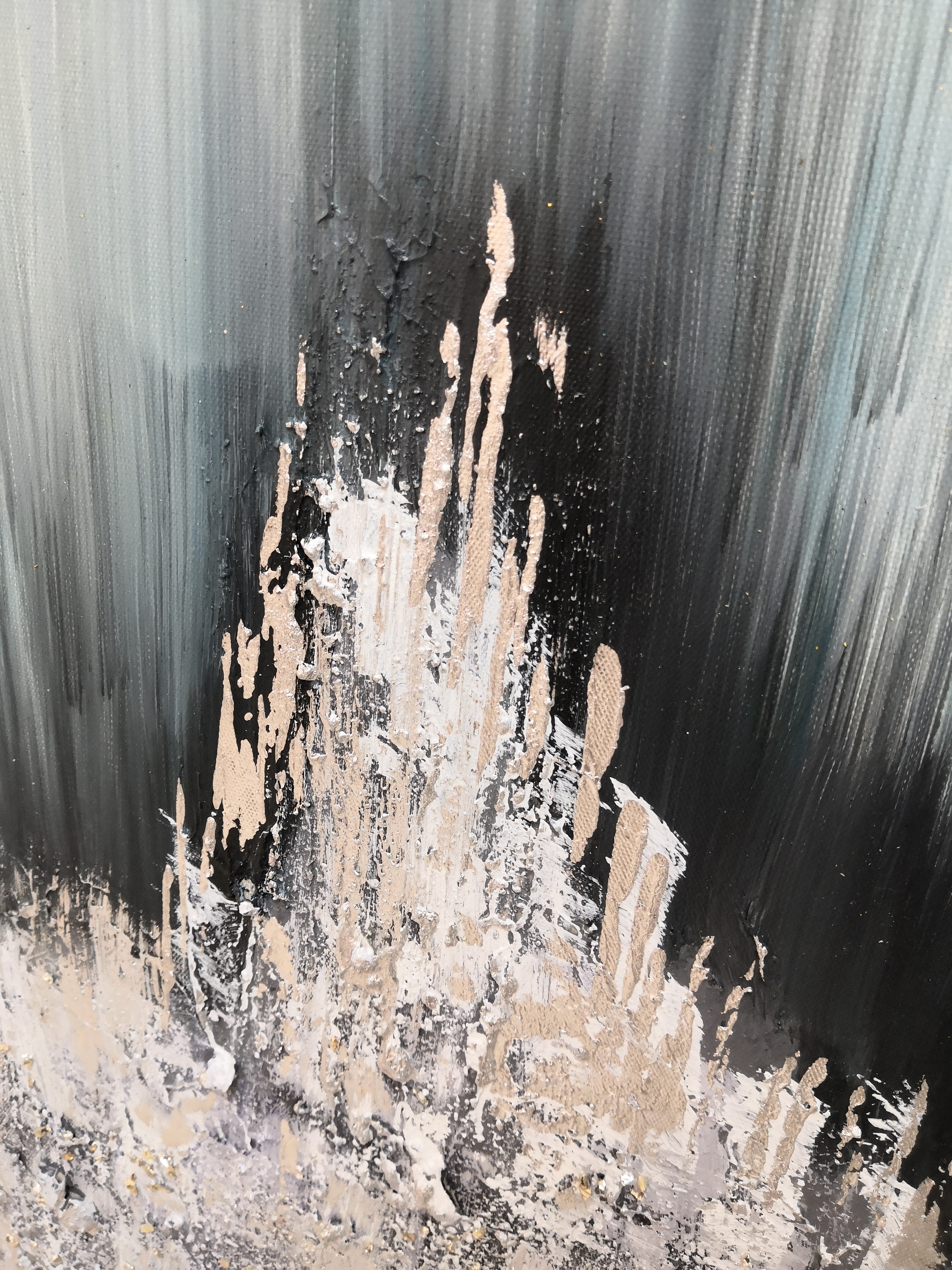 Ice Crystal Hand-Painted Oil Painting Modern Abstract Painting Large Porch Landscape Decorative Painting Simple American Living Room Hanging Painting Specification drawing
