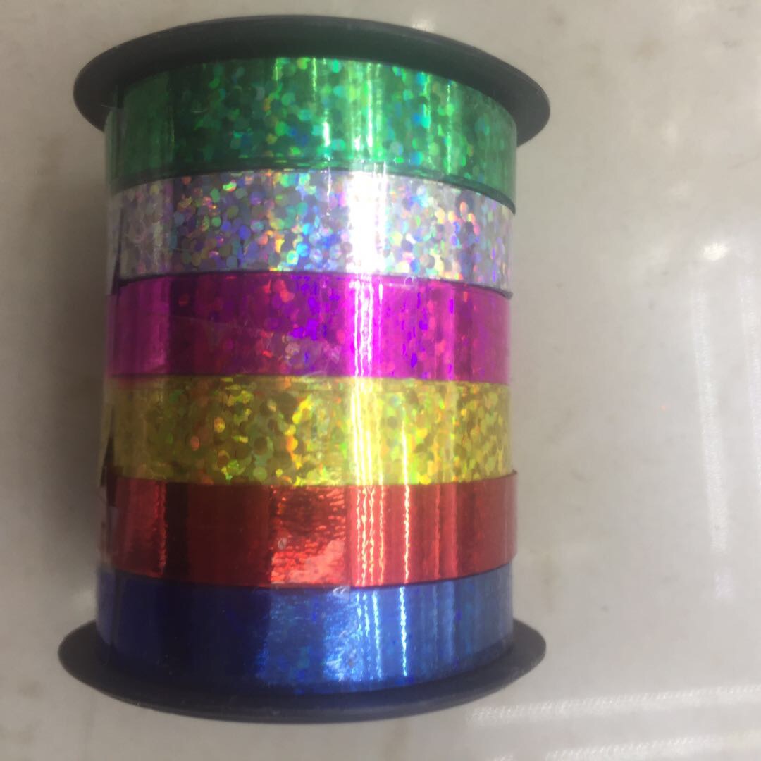 pp彩带复合彩虹膜彩带拉花橄榄球卷卷花细节图