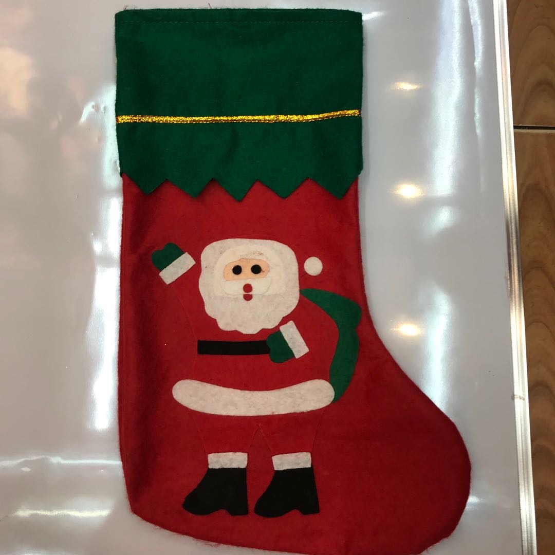 Artículos de decoración de navidad calcetines de navidad de tamaño grande no tejido colgante de centro comercial nochebuena ventana colgante de árbol arreglo de ancianos 11