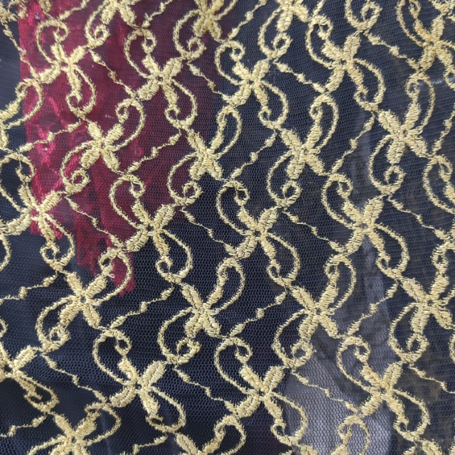 国潮金色绣花黑底蕾丝多款式可选价格面议