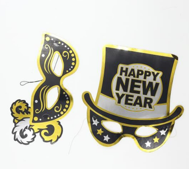 Venta caliente creativo carnaval año nuevo fiesta vestir accesorios sombreros de papel botellas estilo gafas máscara al por mayor