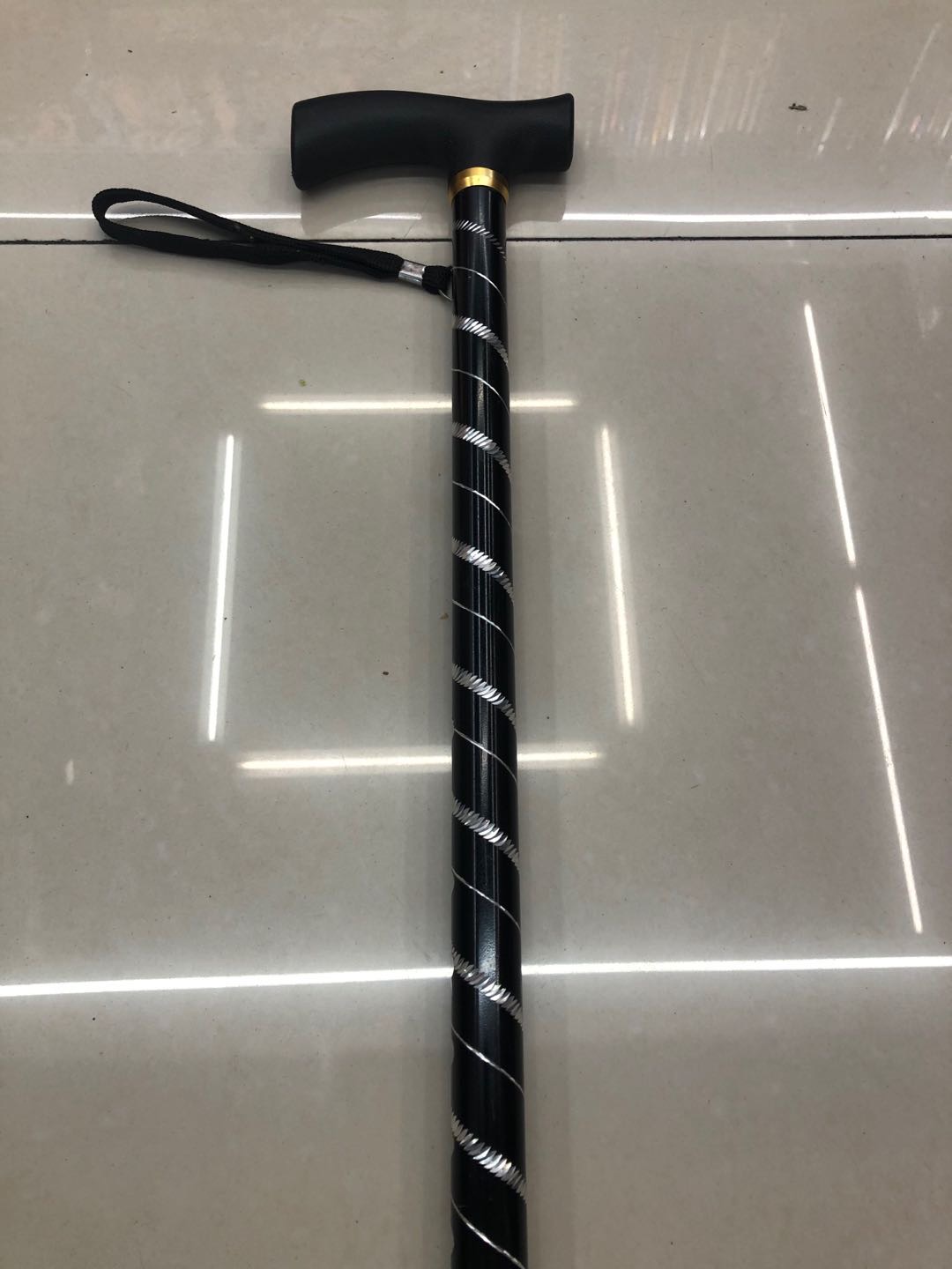 铝刻花家用拐杖老人拐杖户外拐杖防滑拐杖图