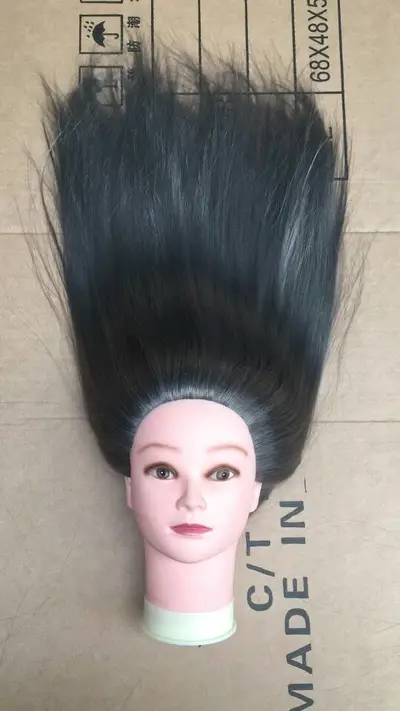 Mixed Color Hair Head Model Apprentice Practice Barber Shop Dummy Head Model Hair Cut Hair Model Can Blow Modeling