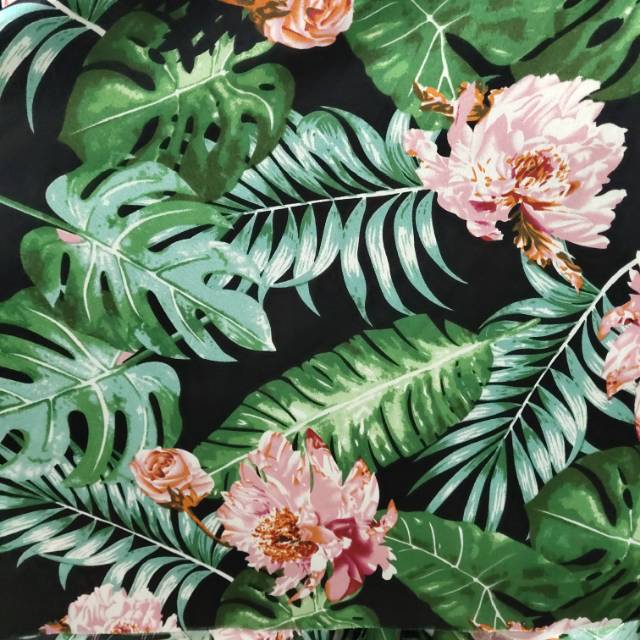 缎面印花布饰品头饰服装面料涤纶面料细节图