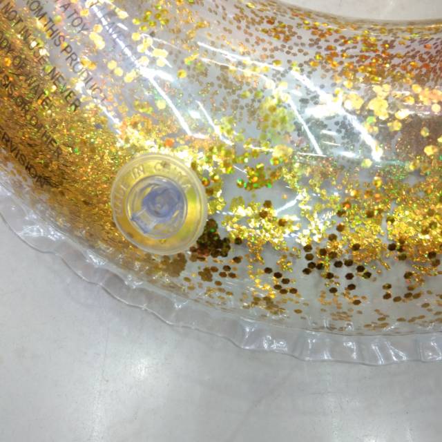 Factory direct sales of pvc children's golden sequin round swimming rings mixed in wholesale Specification image