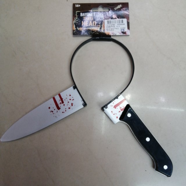 万圣节流血尖刀头扣cosplay 图