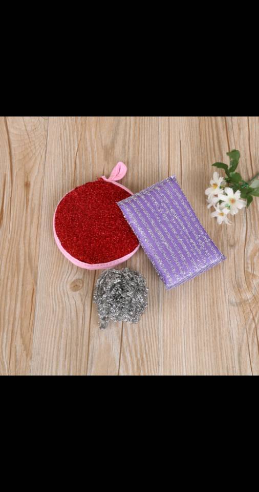 厂家直销清洁工具清洁球套装钢丝球海绵洗涮大王产品图