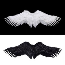 天使翅膀白色羽毛飞燕型翅膀成人儿童表演万圣节道具新娘花童装扮