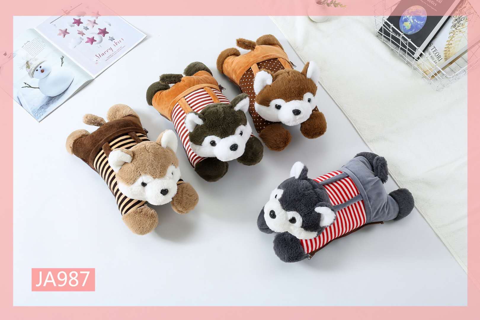 可可秋冬季兔毛充电卡通暖手宝双插手毛绒可拆洗暖宝产品图