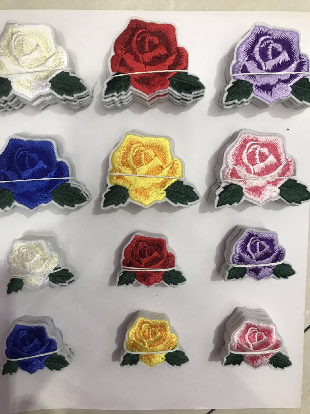 Size Computer Embroidery Cloth Pasted Six Color Rose Clothing Accessories Environmental Quality Specification drawing
