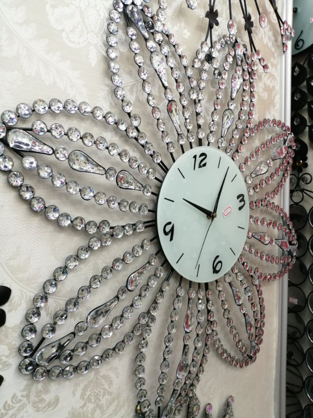 挂钟/钟表/木纹闹钟/diy/无线充细节图