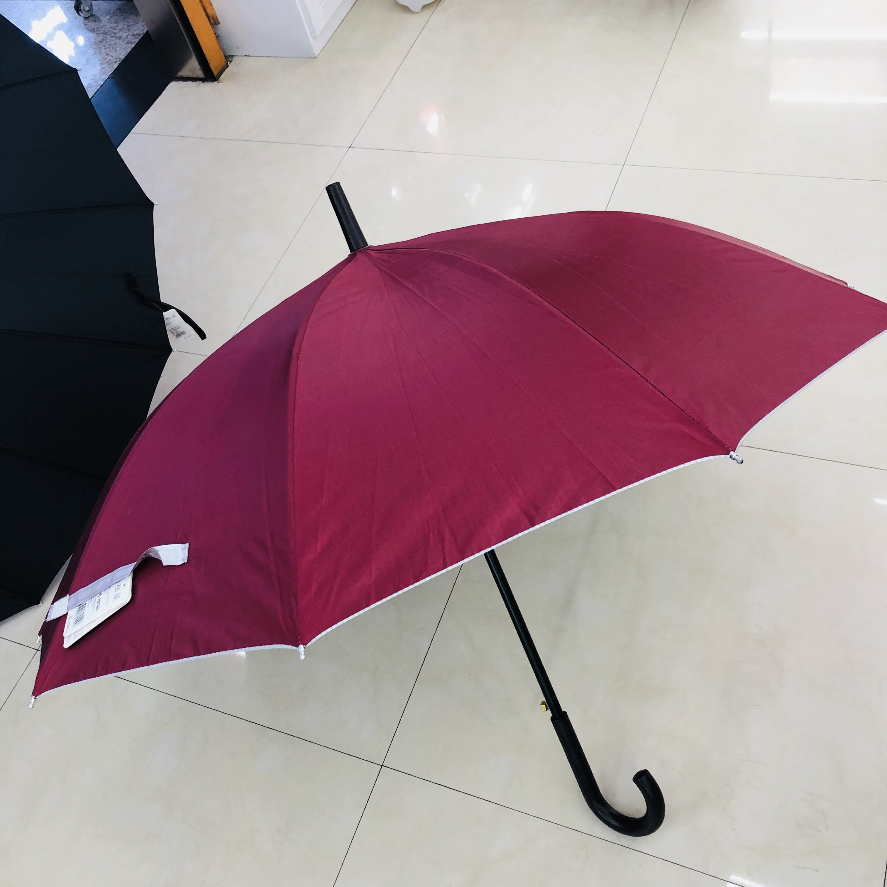 Yiwu Good Goods Long Umbrella Business Umbrella Custom Increase Wind Weather Umbrella Solid Color Long Handle Straight Rod