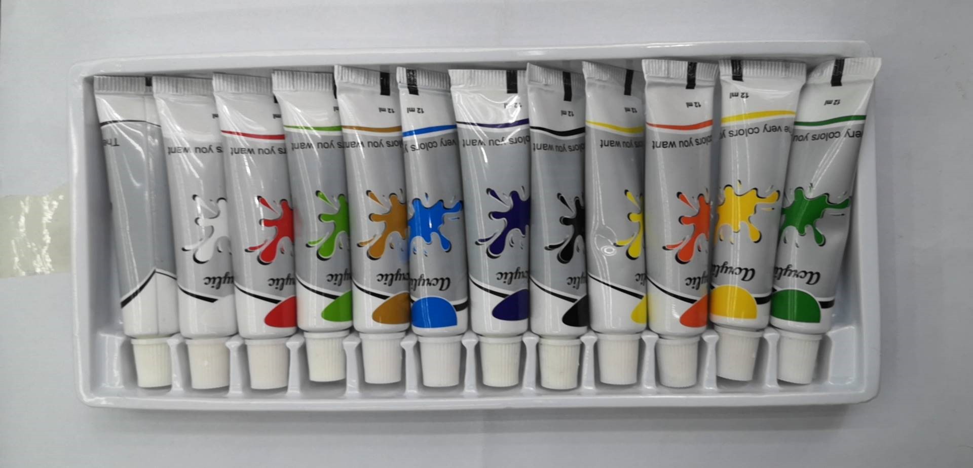 Dan Art Painting Materials Office Culture Art Calligraphy Drawing Supplies 12 Colors 12Ml Paint Set Acrylic Oil Painting Watercolor Gouache Diy Sketch Painting Art Pigment Box
