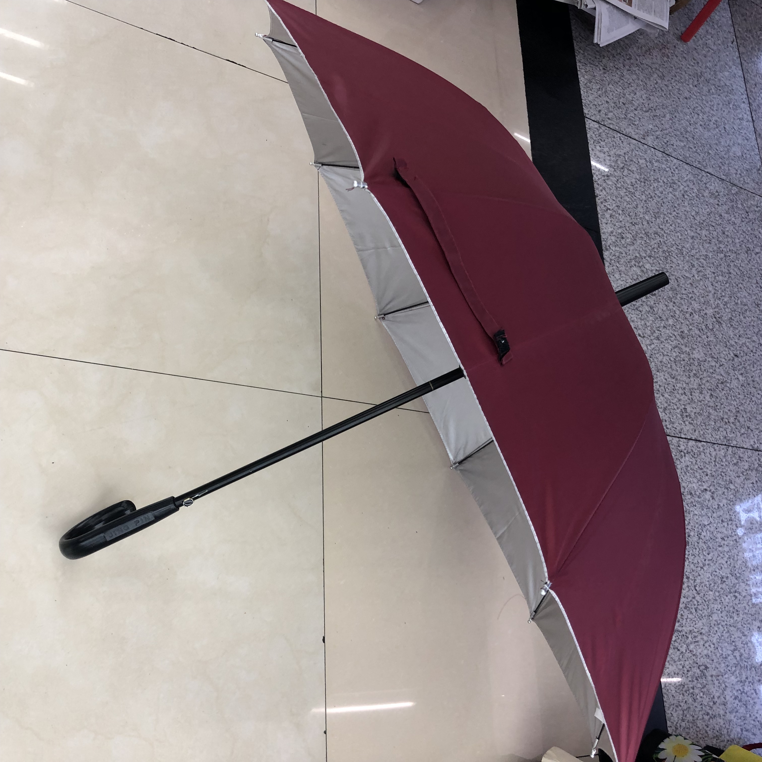 Long-handled, extra-large umbrella, men's extra-large straight-handled umbrella, welcome umbrella, enlarged umbrella, double-layer customization