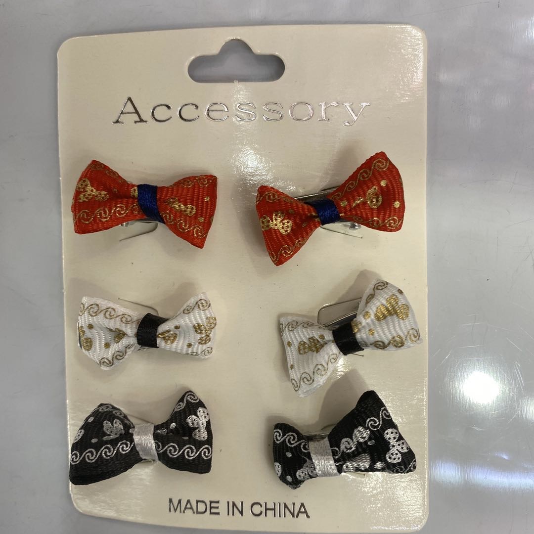 Hot new Chinese totem printed bow children's small pair set