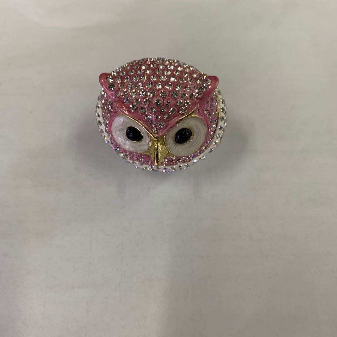 手工模型金属模型合金模型手工艺品摆件装饰猫头鹰粉色