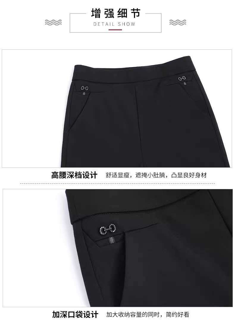 2020新款锦棉打底裤高腰时尚黑色百搭外穿休闲女士铅笔裤长裤产品图