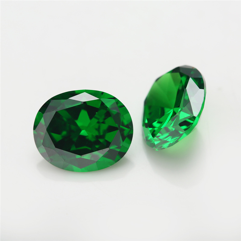 5A仿天然祖母绿宝石绿钻戒蛋形椭圆形氧化锆石产品图