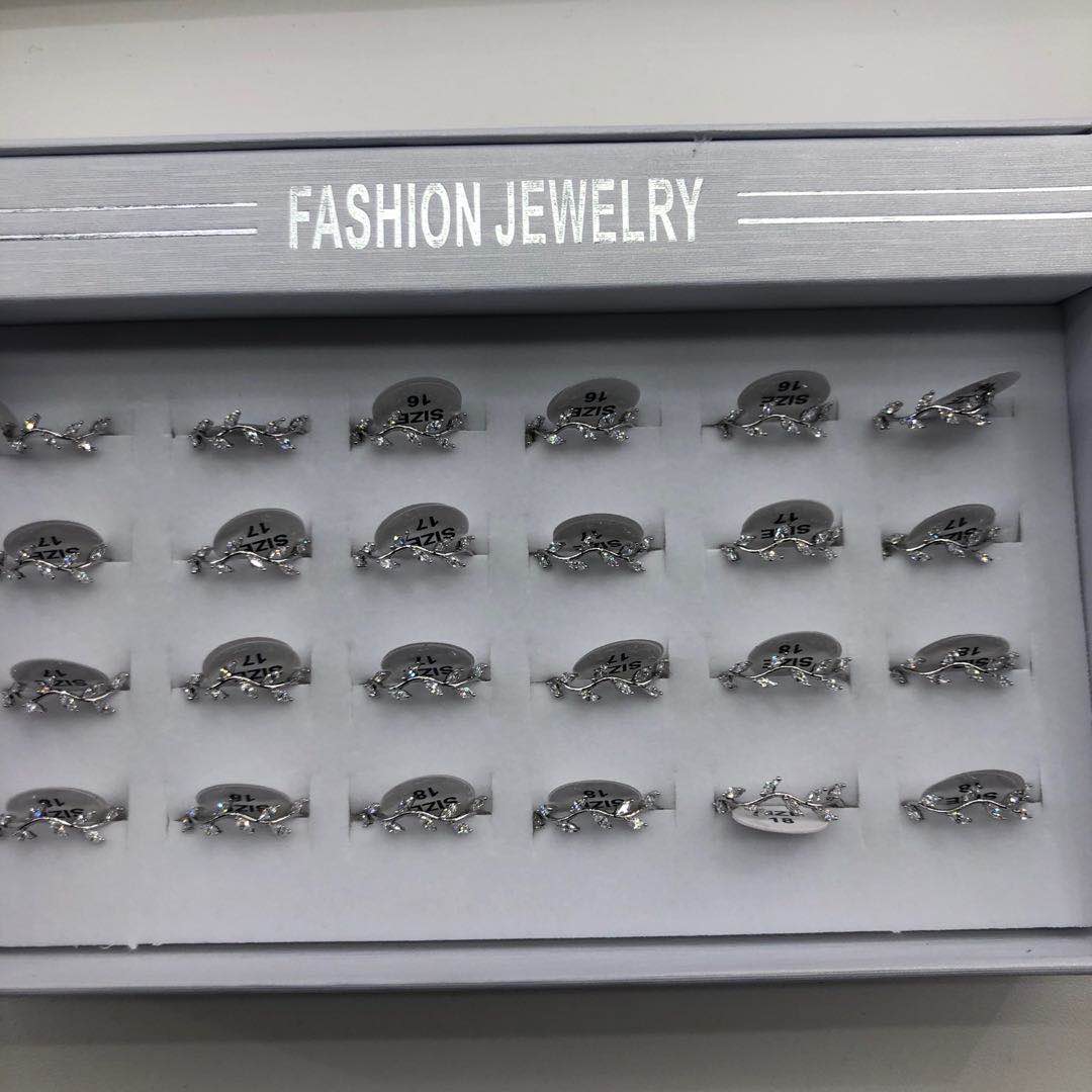 Fashion temperament wicker modeling ring shiny zircon jewelry ladies joker color hand jewelry