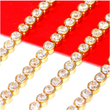 Brass claw chain intensive new round claw rhinestone claw chain empty claw claw chain thumbnail